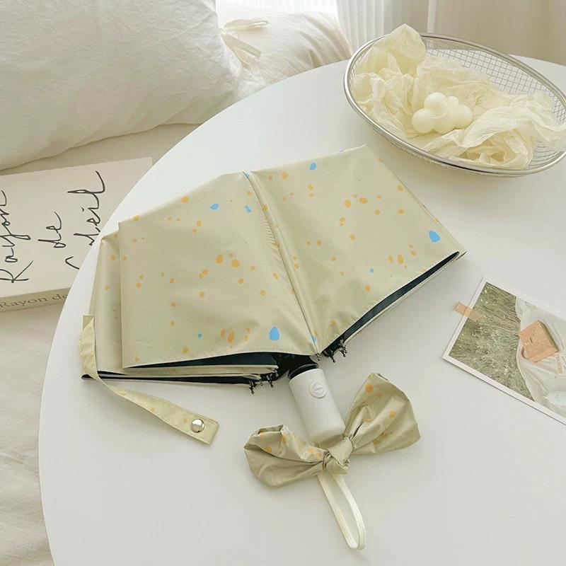 High-Value Pink Ink Splash Umbrella Sun Rain Dual-Purpose Sun Umbrella Women'S Vinyl Sun Protection And Ultraviolet Umbrella Dur