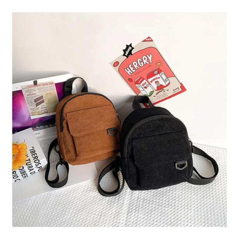 Super Popular Cute Mini Backpack, Corduroy Student Commuting Bag, Multi-Functional Portable Makeup Bag