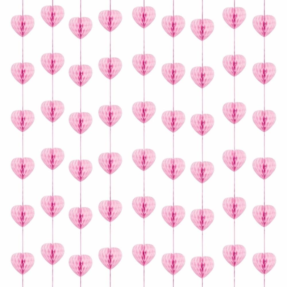 Romantic Heart Honeycomb Ball String Stereoscopic Love Heart Hanging Curtain Wedding