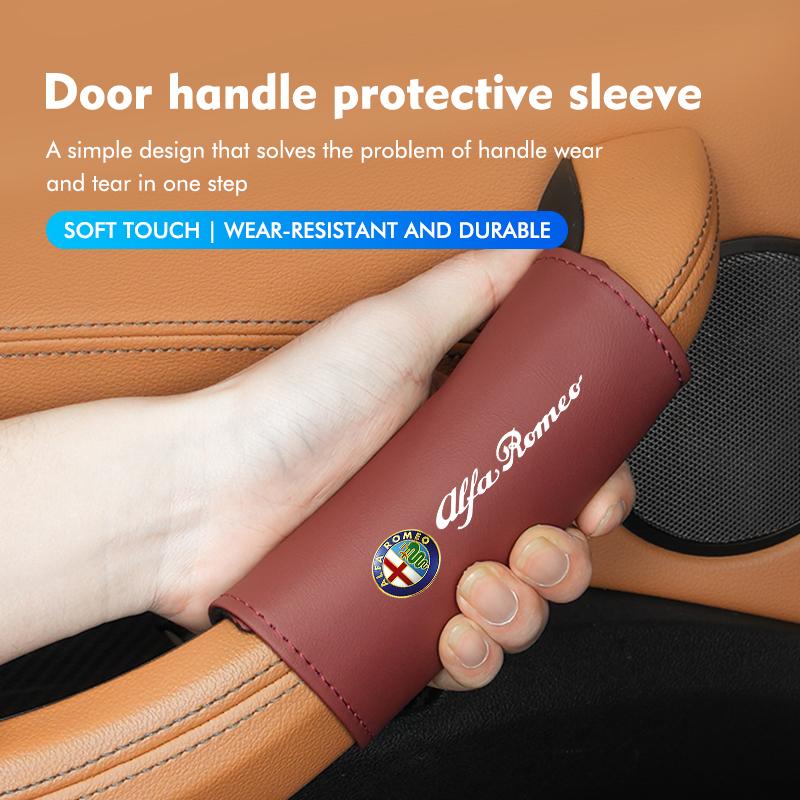 Car Door Inner Handle Protector Cover Handle Gloves Accessories For Alfa Romeo Giulietta GT 159 147 156 Mito Brera Giulia Spiderxya563