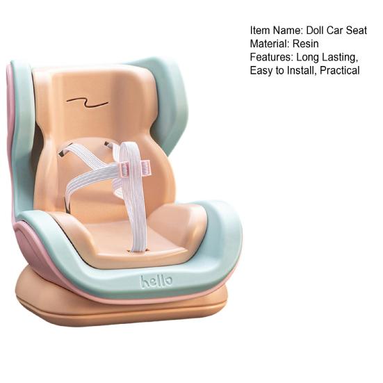 Doll Car Seat with Soft Furry Cushion Seat Cover Safety Belt Design Easy To Install Cute Doll Chair Car Interior Ornament
