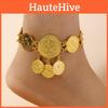 Luxury Gold Alloy Coin Anklet Women Fashion Accessory With Tassel Design Dangle