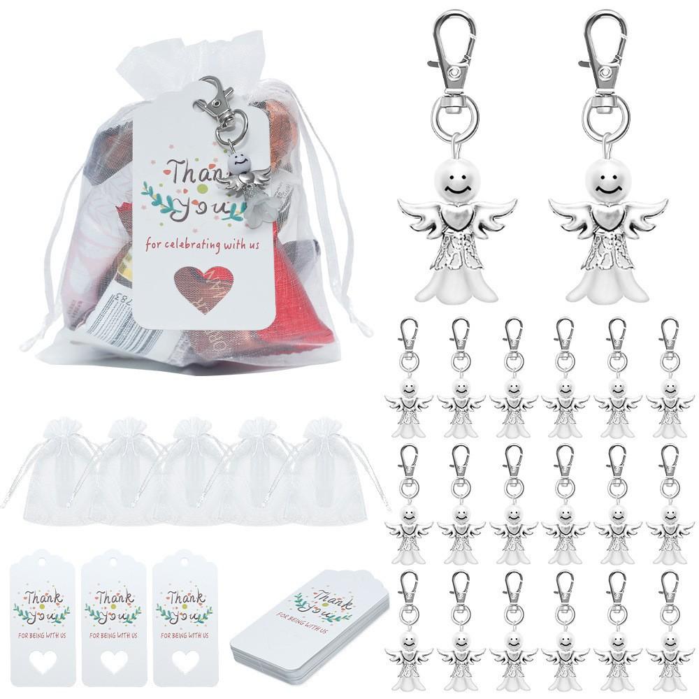 Baptism Sets Favor Souvenir Favors Guardian Wedding Angels + Organza Bags + Baptism Gift Pendants