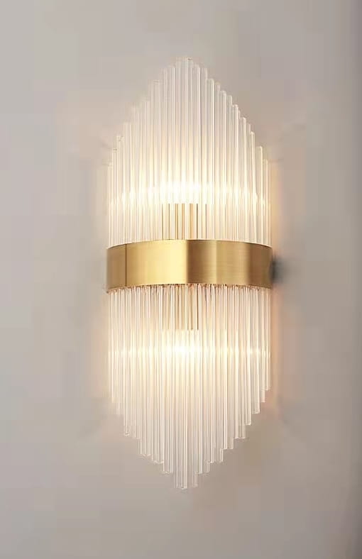 Nitra W2 - large crystal wall lamp 60cm gold