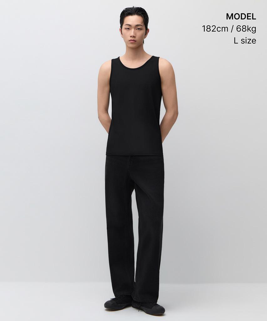 MUSINSA STANDARD [Cooltandard] Mesh Sleeveless Undershirt [Black]