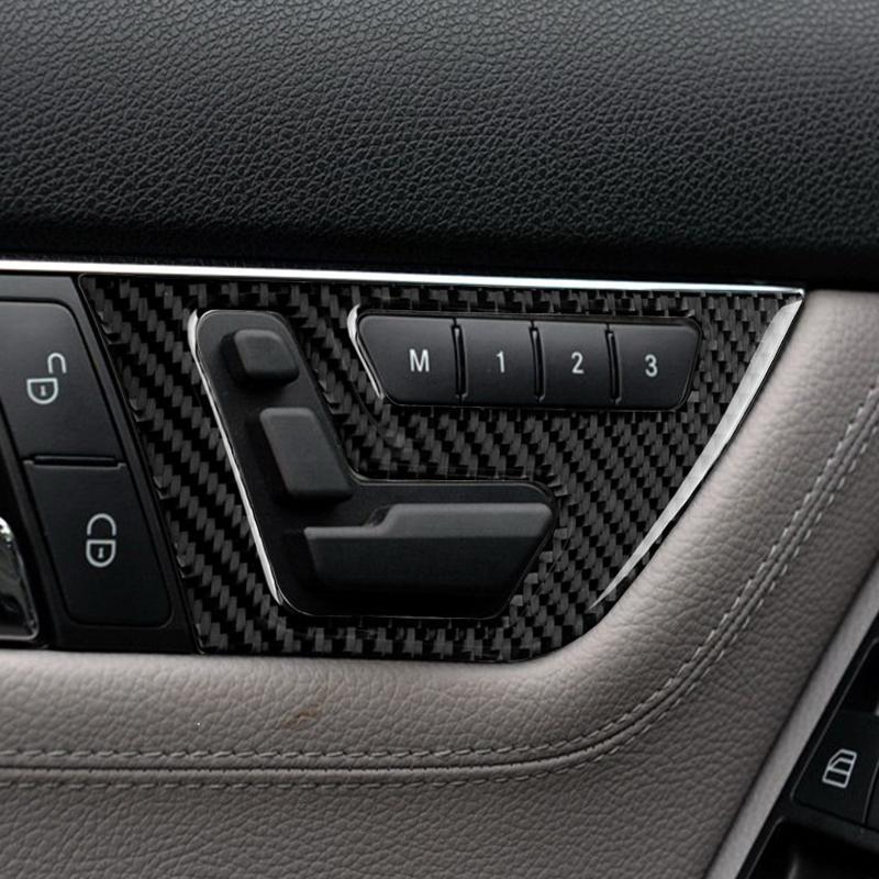 2Pcs Carbon Fiber Interior Door Panel Cover Trim Fit for Mercedes Benz C Class W204 2007 2008 2009 2010 2011 2012 2013