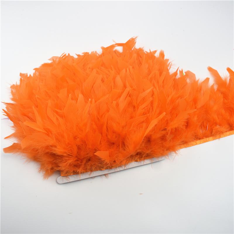 10Meters Turkey Feathers Trim Fringe Ribbon Feather On Tape Flecos Sewing Trimmings Fringe for Clothes Dress Wedding Decoration