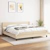3129822 vidaXL Divan Bed with Mattress Cream 200x200 Cm Fabric