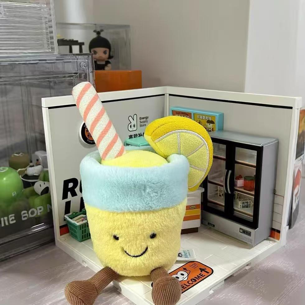 20cm Hot Chocolate Red Coffee Cup Doll Home Decoration Cat And Dog Interactive Companion Plush Pet Holiday Gifts