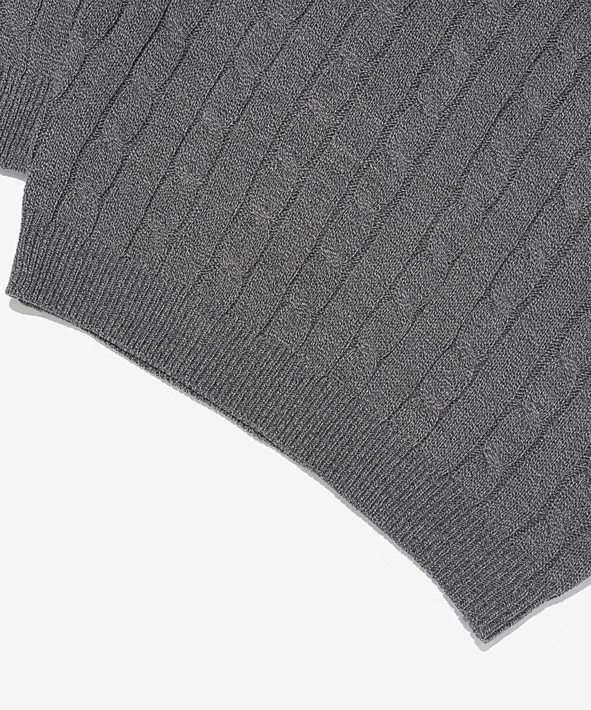 OTHERFITS Cable Henley Neck Overknit (Grey)