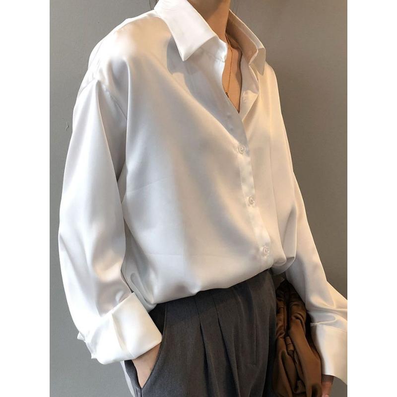 Blusas Mujer Белая рубашка Модная рубашка на пуговицах Винтажная блузка Женская белая леди с длинными рукавами Женские свободные уличные рубашки Дизайнерские топы