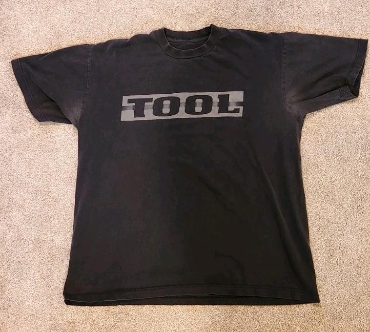 Vintage 1996 TOOL Band Aenima T-Shirt Size XL Faded Black Contortionist Giant