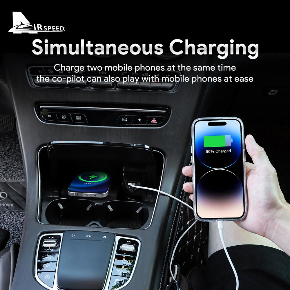 15W Car Wireless Charger For Mercedes Benz GLC X253 2019 2020 2021 2022 GLC260 GLC300 GLC43 GLC63 Mobile Phone Charging