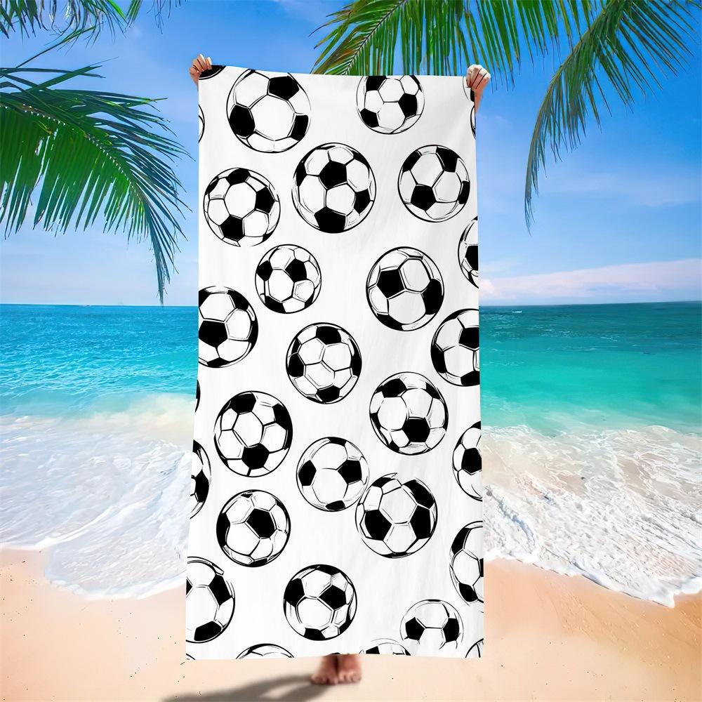 Water-Absorbing Portable Adult Football Beach Towel European, American And South American Bath Towel Digital Printing Factory