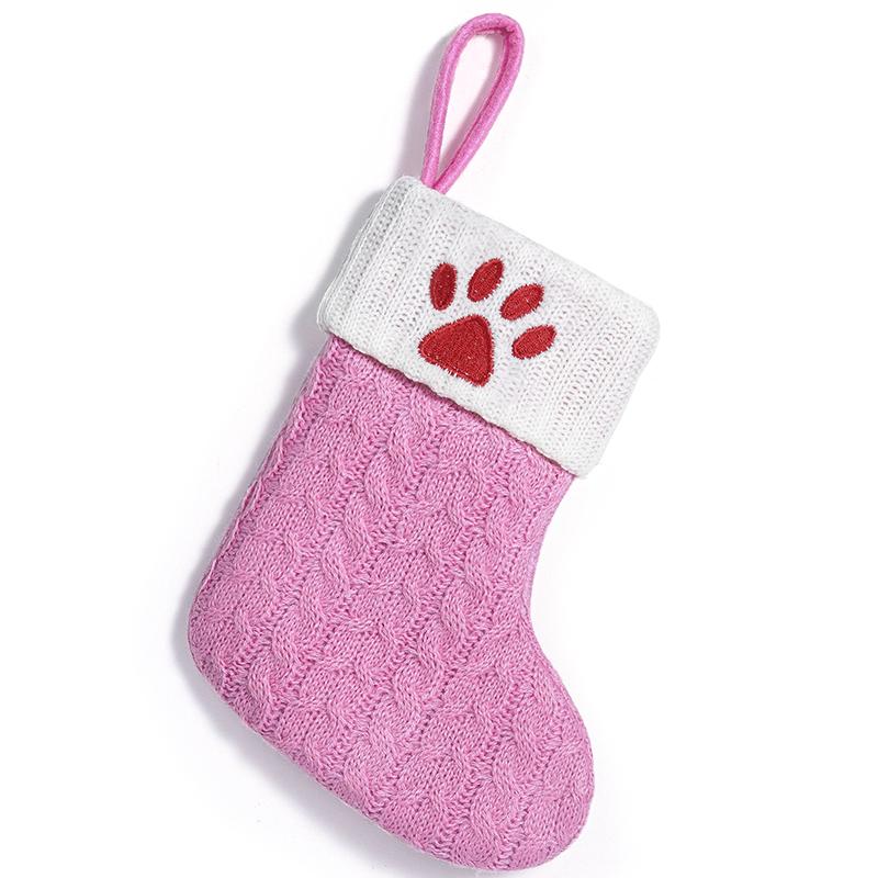 3d Pendant Gift Bag Letter Embroidered Gift Pendant Christmas Tree Decoration Pink Christmas Socks