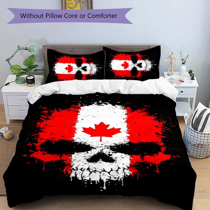 Canada 3pcs Bedding Set Duvet Cover Closure Includes 1 Duvet Cover & 2 Pillowcases for All Seasons Bedroom Home Dorm Decor