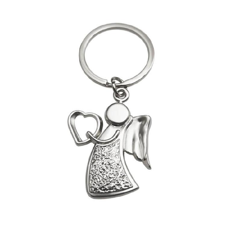 Брелок Ангел-хранитель Серебристый Металлический Подвеска для Ключей Автомобиля Оберег Благословение Ювелирное Изделие
