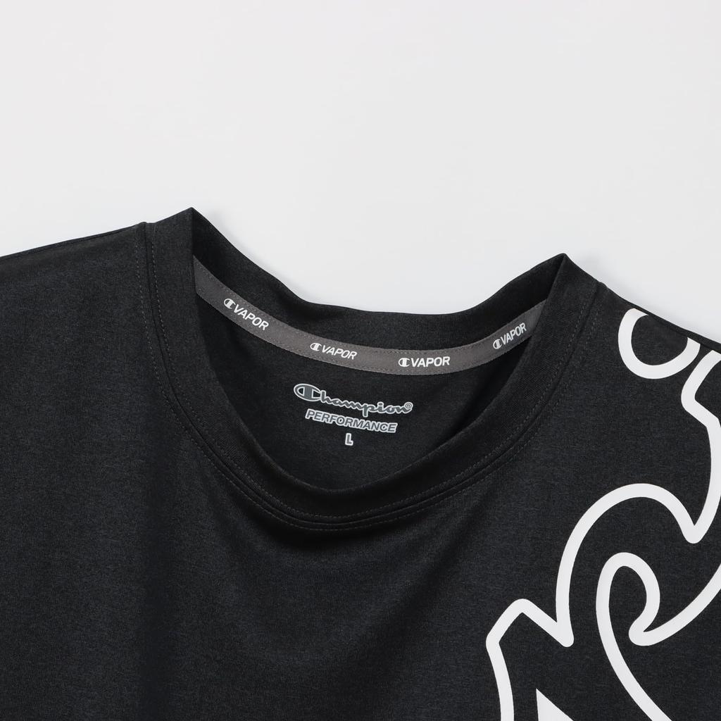 Короткая круглая антибактериальная и быстрая УФ-графика с логотипом с коротким рукавом M [Champion] Футболка, рукав, шея, дезодорирующая, сушка, защита, принт, футболка,