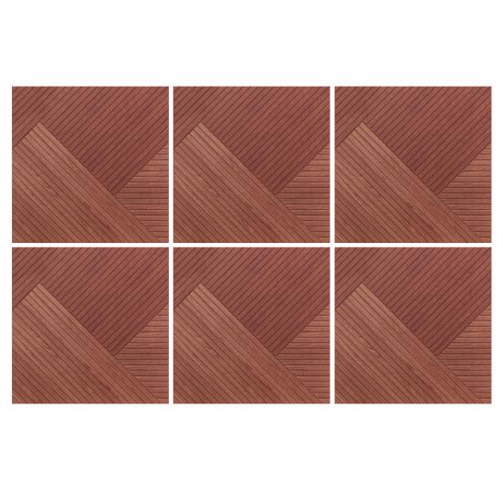 Studio Foam Panels Decorative Acoustic Panels, 23.6" x 23.6", Flame-Retardant Polyester Fiber Sound Absorbing Wall Tiles with Wood Grain Design,