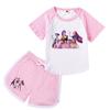 Kids Girls Anime Cartoon POP Singer Rumi Zoey Mira Printed Casual Raglan Short Sleeves T-Shirt Shorts Clothes Set