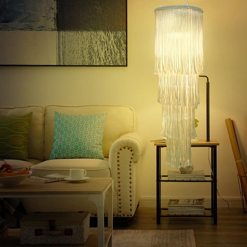 1 шт. Тканый гобелен с кисточками Абажур Домашний Спальня Люстры Декоративный Скандинавский Макраме Тканый Гобелен Абажур Роскошный