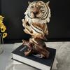 Поделки Смола Имитация Животного Статуя Роскошный Яркий Тигр Лев Голова Украшение Ретро Миниатюры Фигурка Скульптура Вход