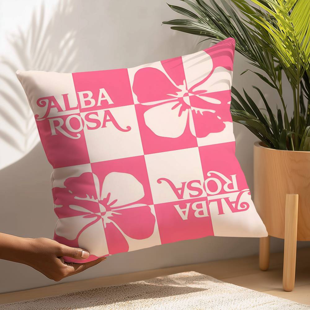 Fashion A-ALBA R-ROSA Pillow Case Plush Fabric Soft  Pillowcase Double Sided Print Cushion Cover Household Gifts