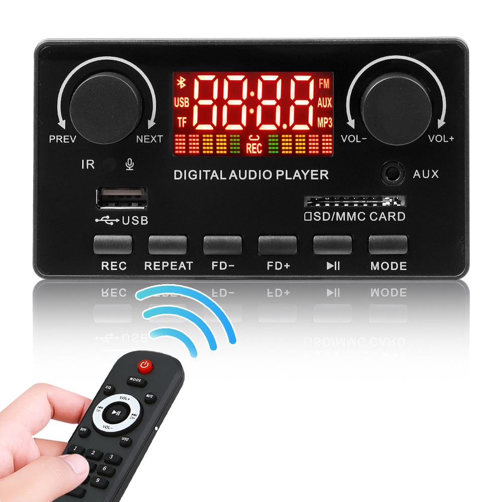 2*40 Вт усилитель мощности Bluetooth 5,0 плата декодера MP3 12 В постоянного тока автомобильный MP3-плеер USB модуль записи FM AUX радио Handsfree