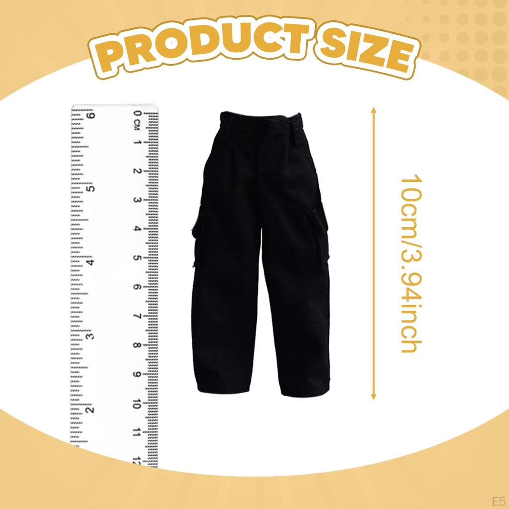 1/12 Action Figure Clothes Doll Costume Pants Mini Fashion Miniature Clothing Dress Up for 6 Inch