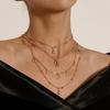ZRM New Geometry Multi layer Zircon Water Drop Shell Star tassel Pendant Necklace Fashion Trend Hip Hop Retro Jewelry Wholesale