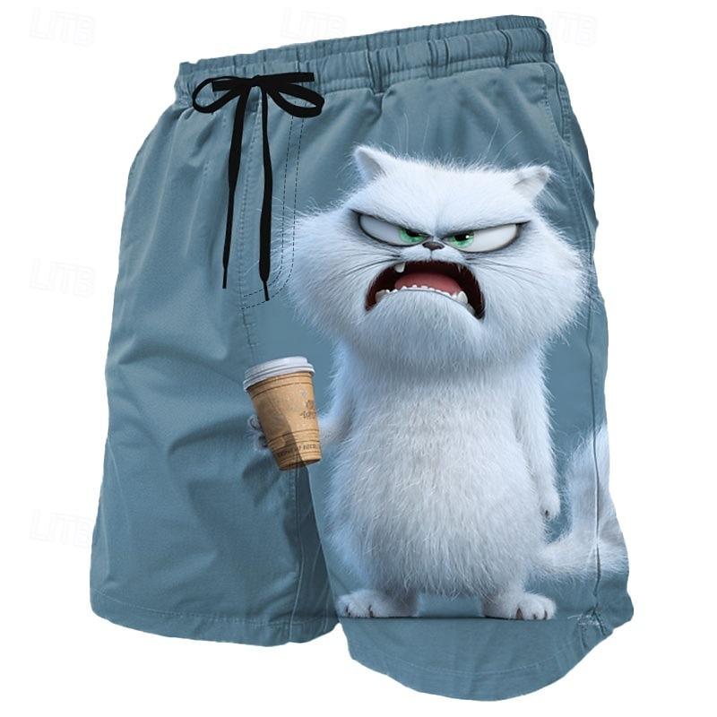 Men's Animal Tiger Swim Trunks Swim Shorts Board Shorts Mid Waist Streetwear