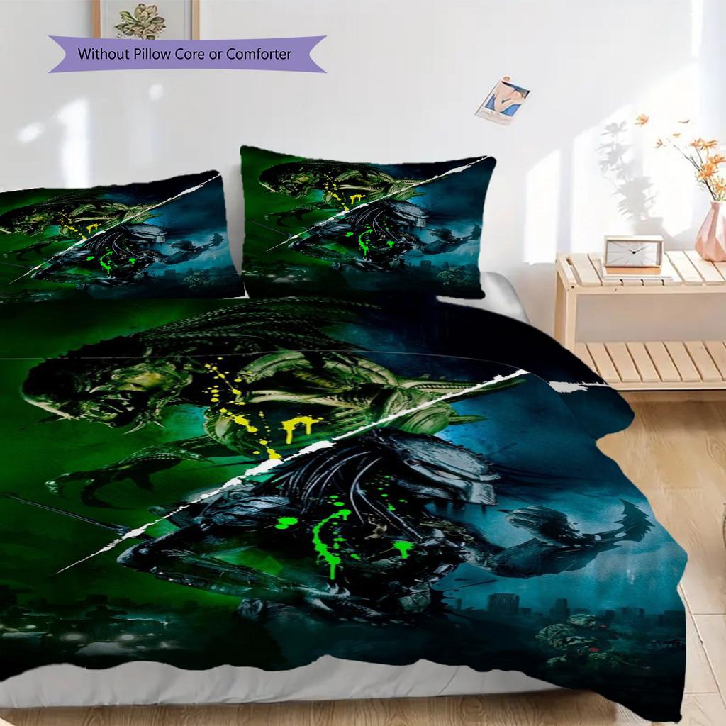 Alien Vs Predator Cosmic Dance Bedding 1 Duvet Cover 2 Pillowcase Without Core Christmas Birthday Gift Duvet Cover And Pillowcase