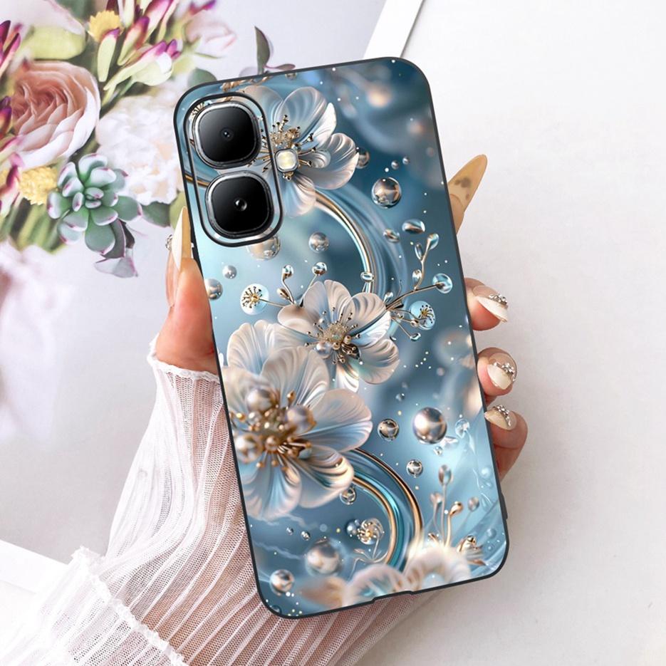 For Infinix Smart 20 Case X6840 X6840B Luxury Bow Flowers Painted Cover Soft Silicone Case For Infinix Smart 20 Smart20 4G Shell