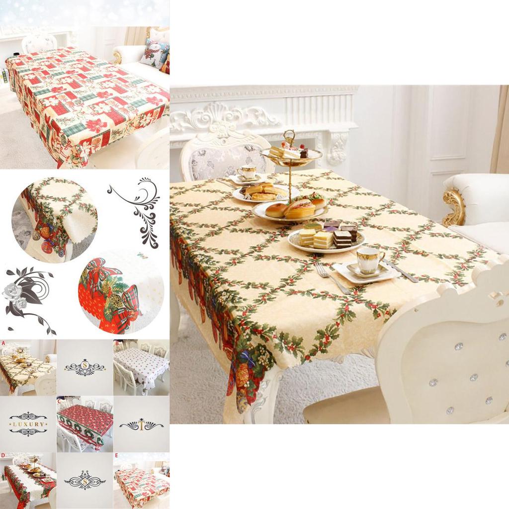 Versatile Santa Christmas Red Tablecloth Designed For Effortless Use In Various Holiday Occasions