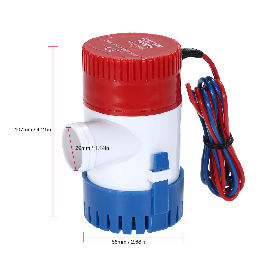 12V Электрический насос 1100GPH Морской трюмный насос Погружной лодочный водяной насос