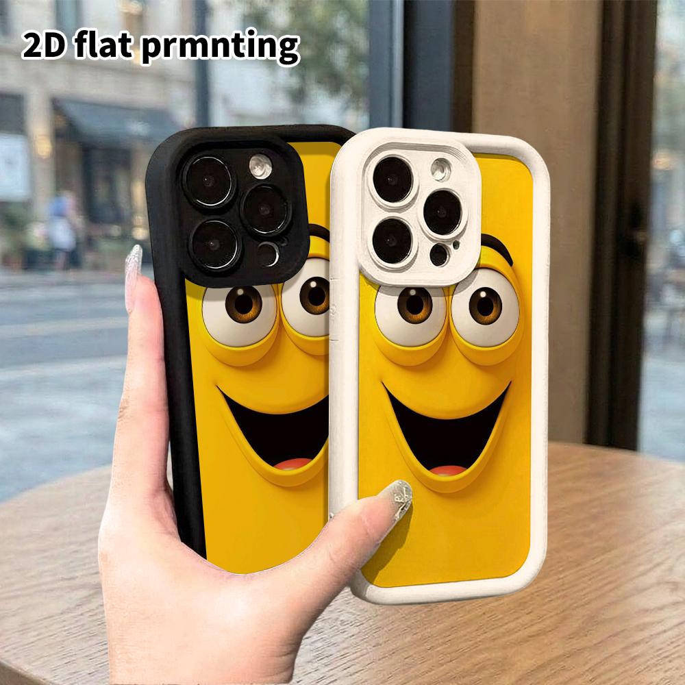 Чехол для телефона: 2D плоский дизайн, подходящий для защитного чехла iPhone 18 17 16 15 14 13 Pro, большое смеющееся лицо, идеальный рождественский и хэллоуинский подарок