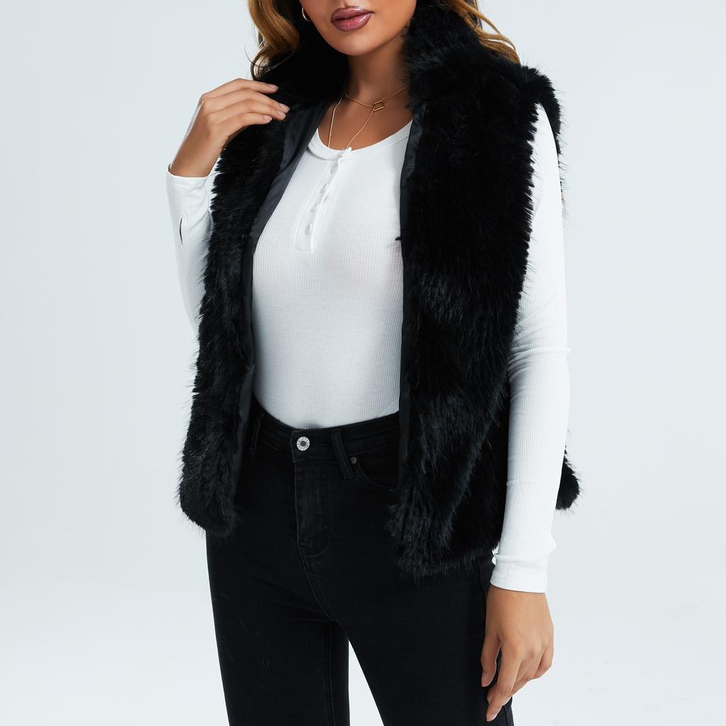 Женский осенне-зимний плюшевый теплый кардиган без рукавов