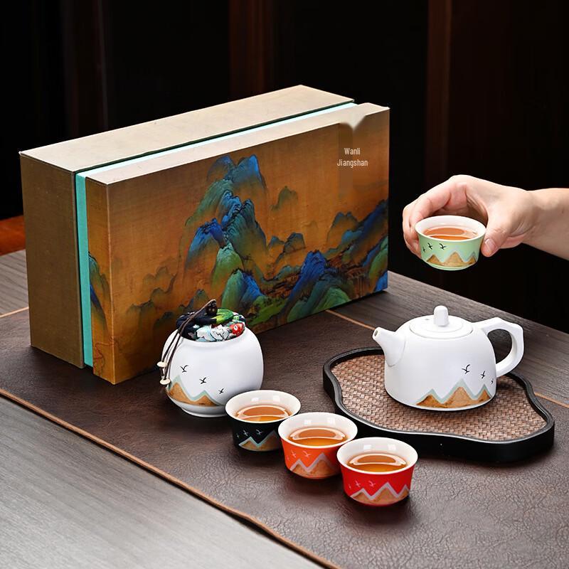Керамический чайный набор Qianli Jiangshan Dehua