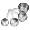 Measuring Cup Stainless Steel with Scale 4Pcs/Set Baking Tools Kichen Accessories for Flour Food Coffee Cooking