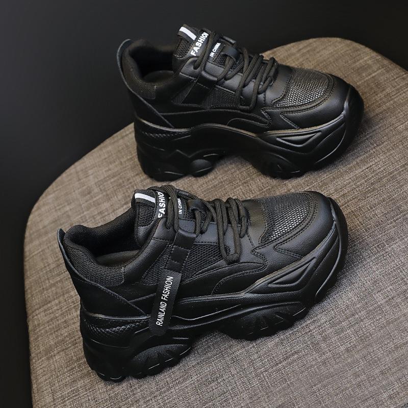 Женские кроссовки с внутренней платформой 7 см, летние сетчатые дышащие спортивные туфли, увеличивающие рост, на толстой подошве, нескользящие, повседневные туфли 34-39