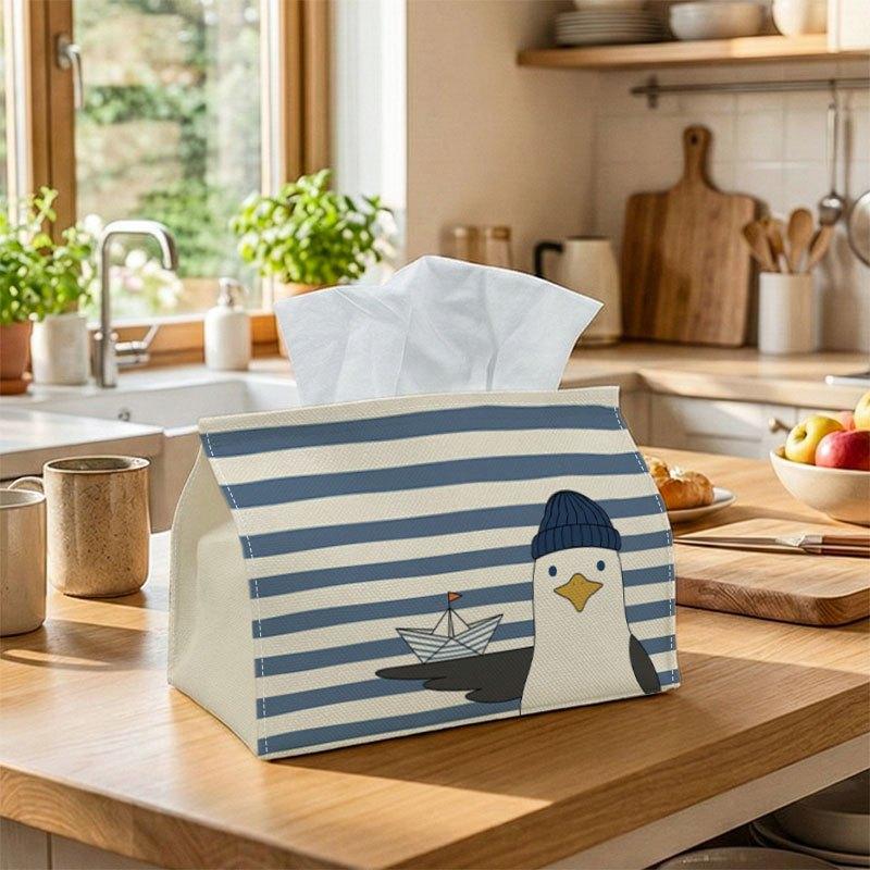 1pc Animal Tissue Box, Penguin Boat Perfect for Outdoor Gatherings, Daily Desktop Use, And Suitable for Bedrooms, Living Rooms, And Cars, Serving As H