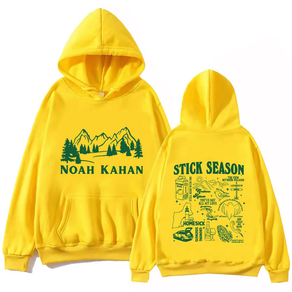 Худи Noah Kahan Stick Season Топы с длинным рукавом Обычная толстовка Подарок для поклонников музыки Весна Лето Принт