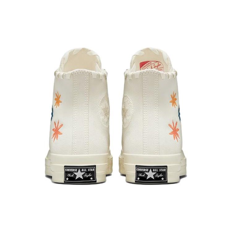 Converse Chuck 70 High Embroidered Floral - Женские кроссовки Egret кремовый натуральный-слоновая кость A04298C