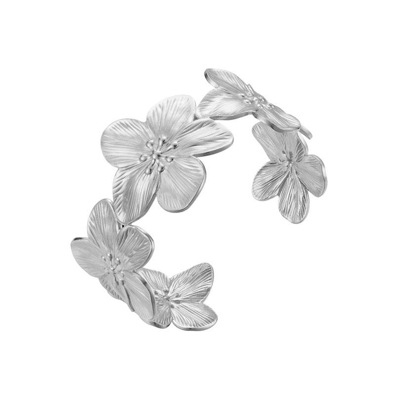 Fashion Vintage Flower Geometric Jewelry Sets For Women Necklace Bracelet Earrings Rings Pearl Gold Silver Color Female Jewelry