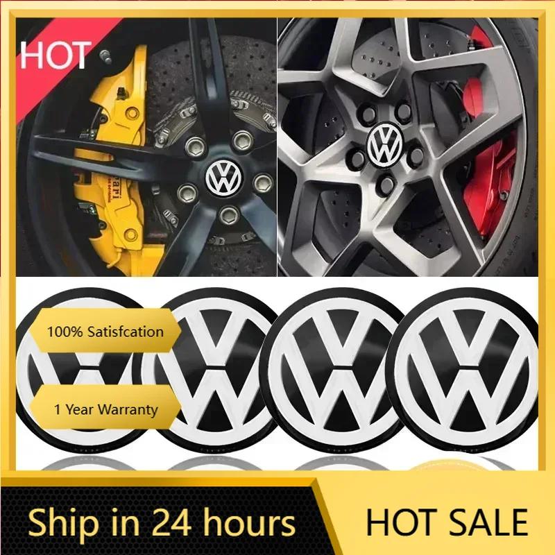 Новые 4 шт. 56 мм Наклейки на колеса автомобиля Центральный колпачок ступицы Значок эмблемы автомобиля Наклейка Для Volkswagen GTI R-Line R Polo T5 Golf Passat Scir