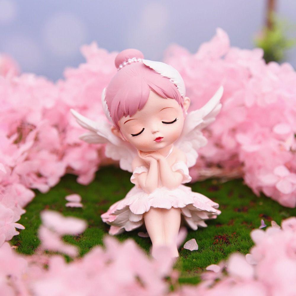 Статуэтка девушки-ангела, креативный декор для рабочего стола, украшения, фигурки балерины, украшение для дома