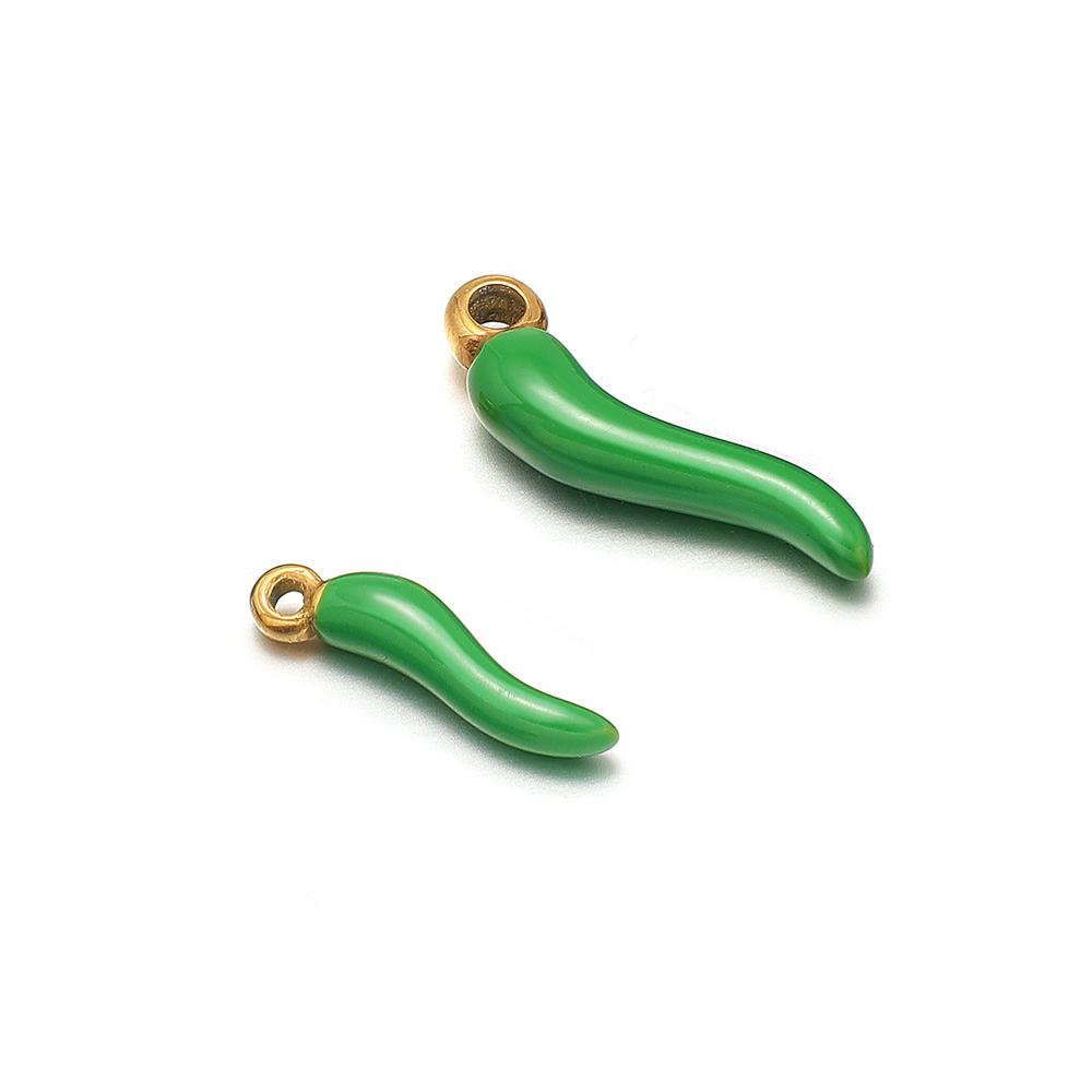 5pcs Stainless Steel Little Pepper Charms for Women Necklace Girls Bracelet Findings DIY Jewelry Accessories Earrings Making