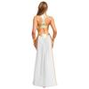 Womens Ancient Egyptian Queen Cosplay Outfit Crop Top Collar Sleeves Side Slit Chiffon Skirt 4 Piece Set
