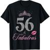 56 and Fabulous 56th Birthday 56 Years Old B-day Party Queen T-Shirt