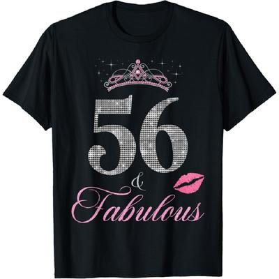 56 и Потрясающая 56-й День рождения 56 лет Футболка Королевы вечеринки в честь Дня рождения